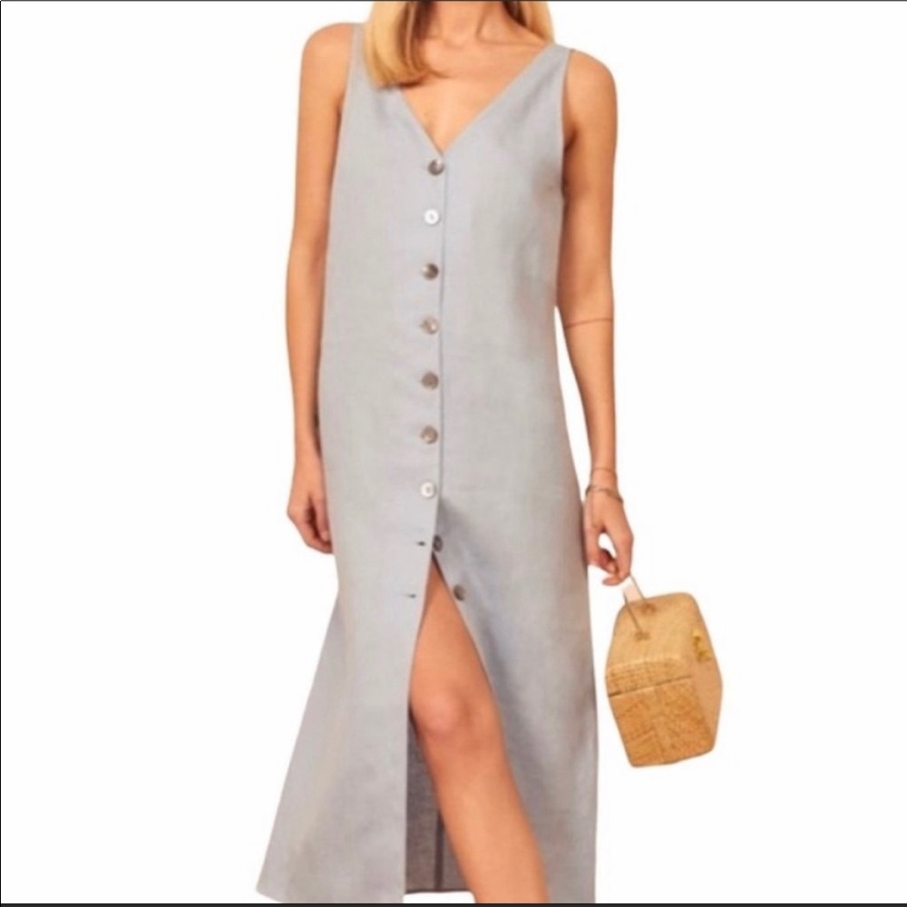 Reformation Cliff Dress Mineral Blue